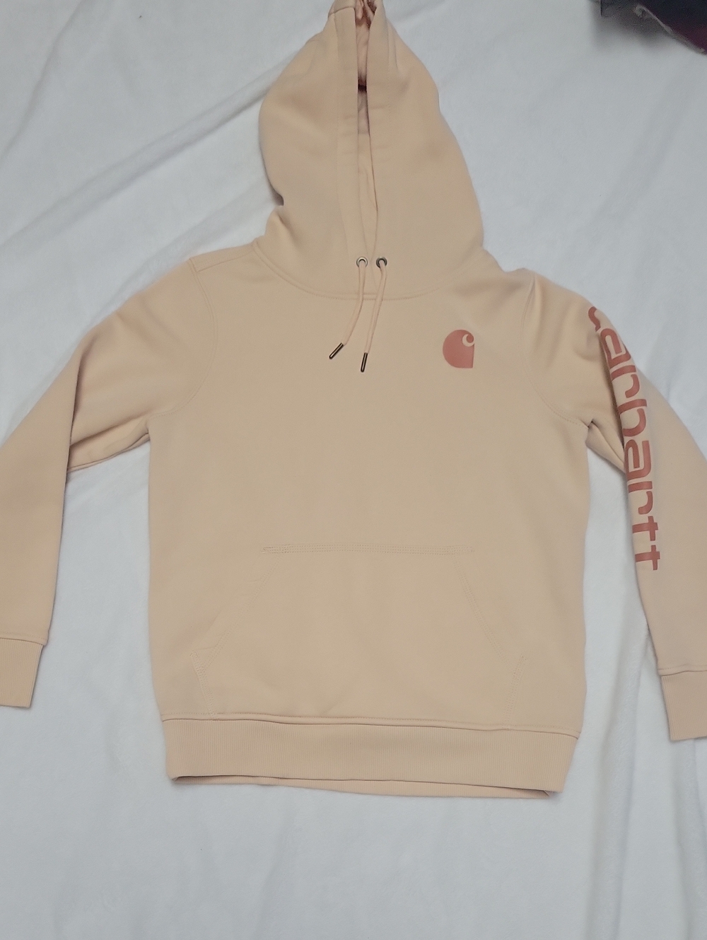 Carhartt Peach/Tan Logo Pullover Hoodie
